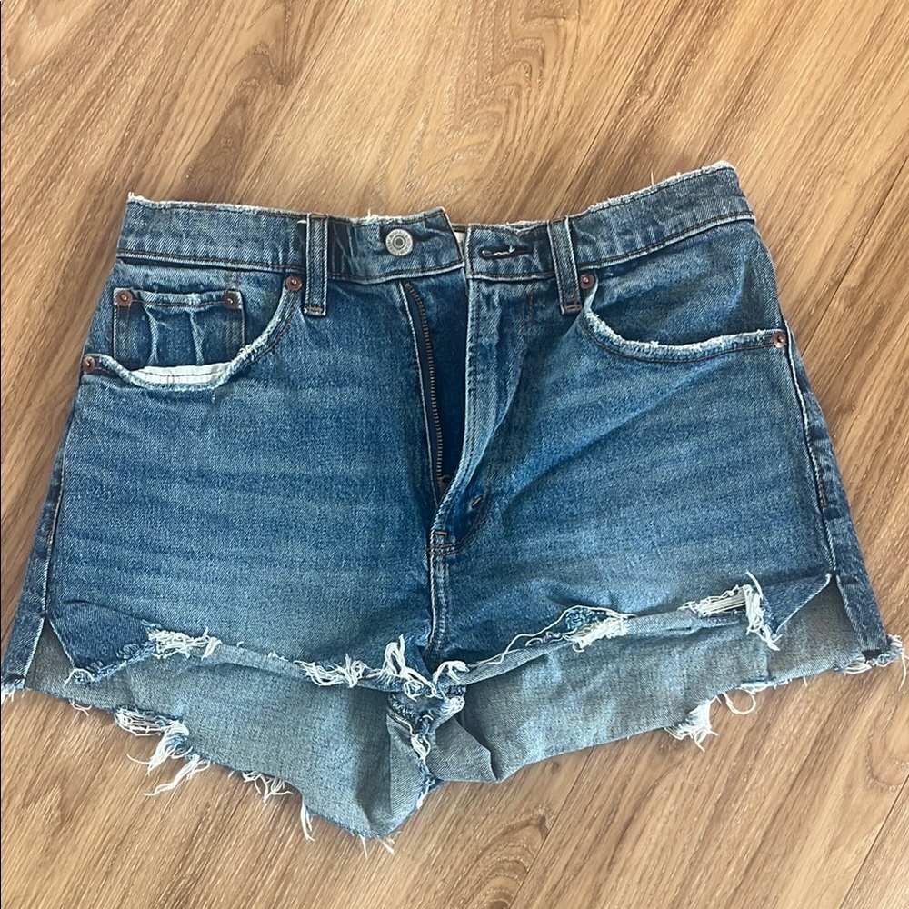 Abercrombie & Fitch Blue Jean Shorts Distressed Style